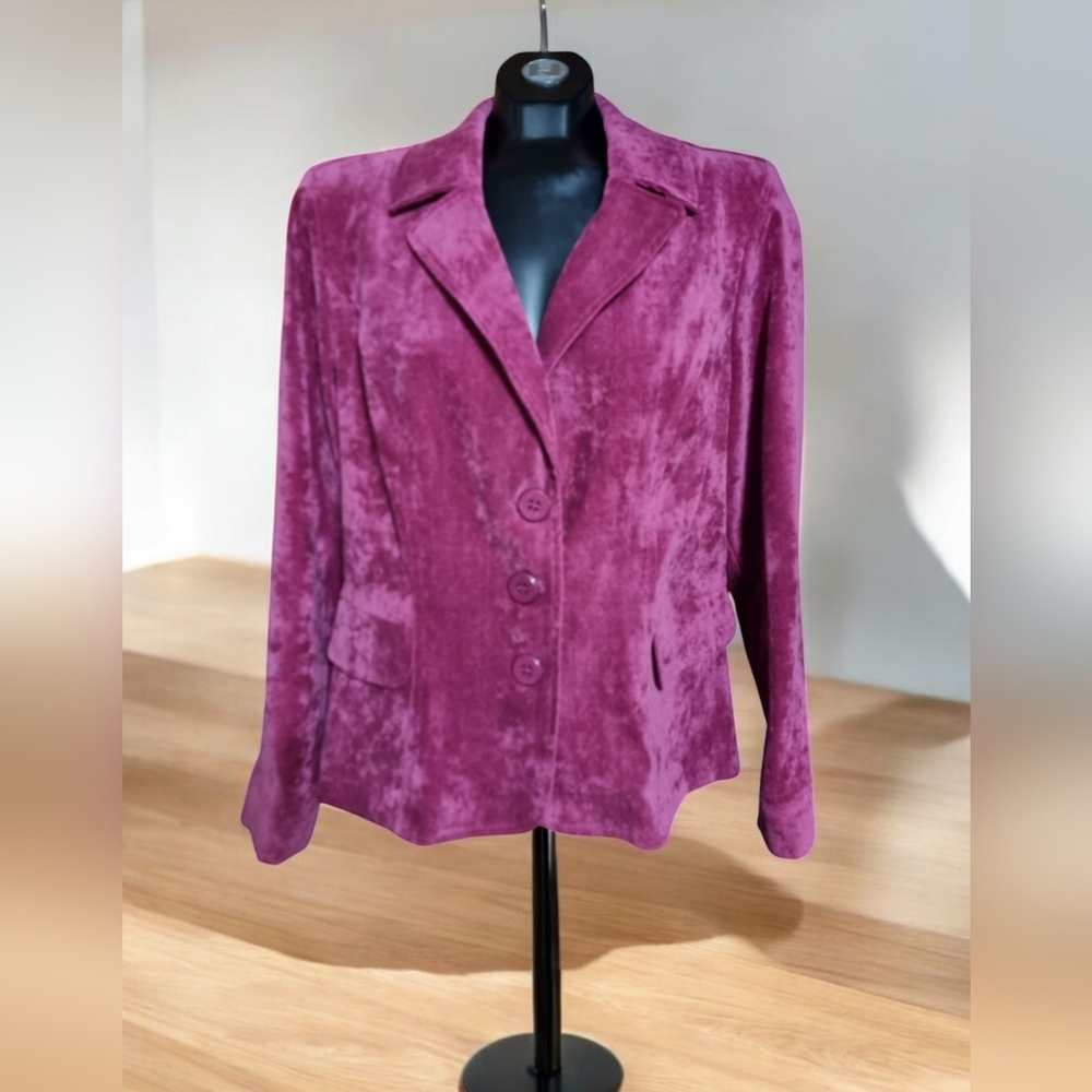 Soft Works Vintage Women's Velvety Jacket in Plum Women's Size 14